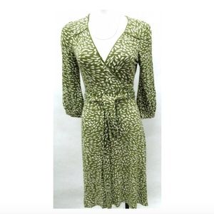 Banana Republic Green Printed Wrap Dress